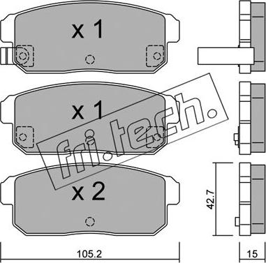 Fri.Tech. 749.0 - Brake Pad Set, disc brake autospares.lv