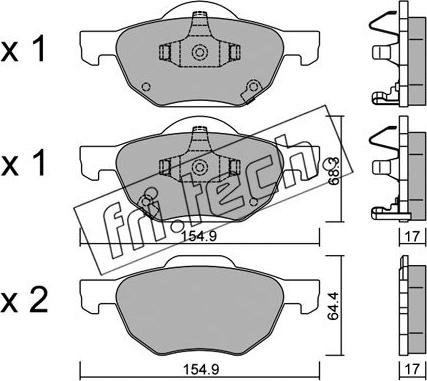 Fri.Tech. 746.0 - Brake Pad Set, disc brake autospares.lv