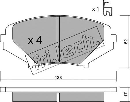 Fri.Tech. 748.0 - Brake Pad Set, disc brake autospares.lv