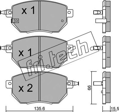 Fri.Tech. 757.0 - Brake Pad Set, disc brake autospares.lv