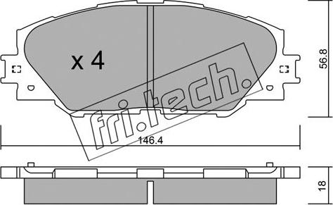 Fri.Tech. 764.0 - Brake Pad Set, disc brake autospares.lv