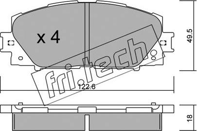Fri.Tech. 761.0 - Brake Pad Set, disc brake autospares.lv