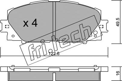 Fri.Tech. 761.1 - Brake Pad Set, disc brake autospares.lv