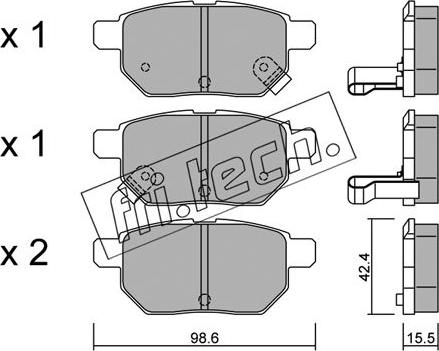 Fri.Tech. 762.0 - Brake Pad Set, disc brake autospares.lv