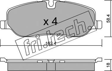 Fri.Tech. 709.0 - Brake Pad Set, disc brake autospares.lv