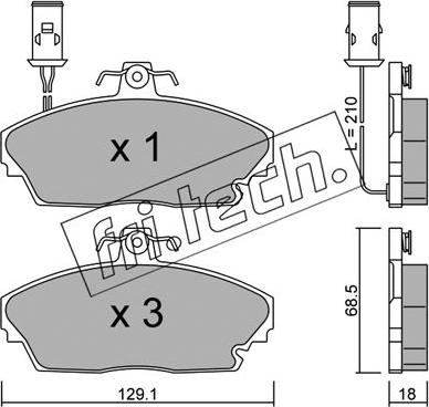 Fri.Tech. 705.0 - Brake Pad Set, disc brake autospares.lv