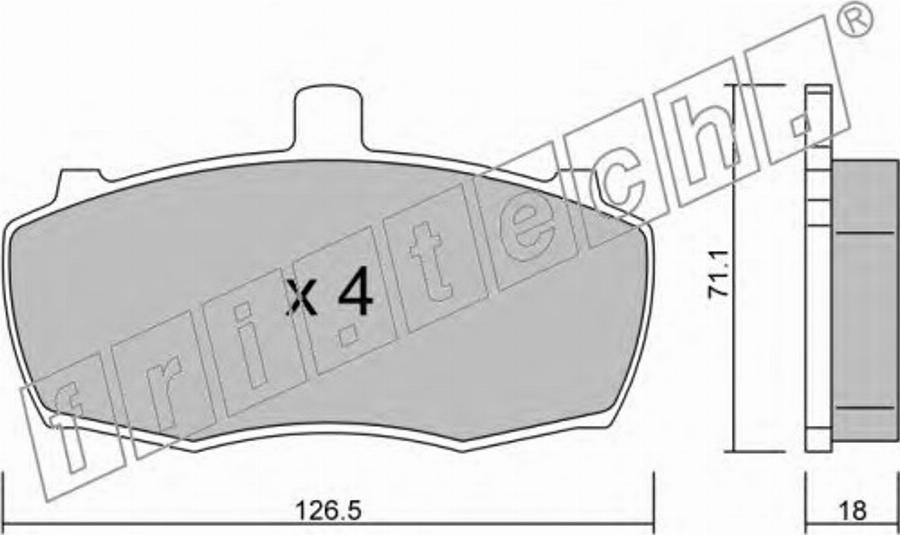 Fri.Tech. 708.0 - Brake Pad Set, disc brake autospares.lv