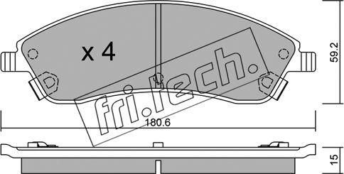 Fri.Tech. 715.0 - Brake Pad Set, disc brake autospares.lv