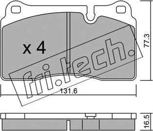 Fri.Tech. 711.0 - Brake Pad Set, disc brake autospares.lv
