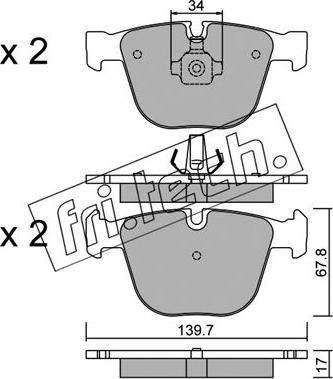 Fri.Tech. 789.0 - Brake Pad Set, disc brake autospares.lv