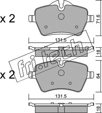 Fri.Tech. 784.0 - Brake Pad Set, disc brake autospares.lv