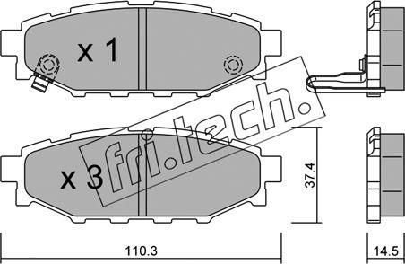 Fri.Tech. 780.0 - Brake Pad Set, disc brake autospares.lv