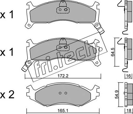 Fri.Tech. 730.0 - Brake Pad Set, disc brake autospares.lv