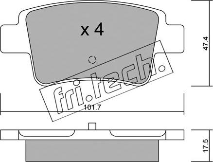 Fri.Tech. 721.0 - Brake Pad Set, disc brake autospares.lv