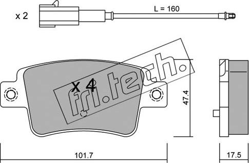 Fri.Tech. 721.1 - Brake Pad Set, disc brake autospares.lv