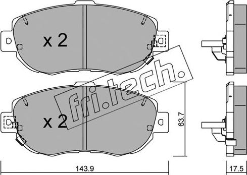 Fri.Tech. 772.0 - Brake Pad Set, disc brake autospares.lv