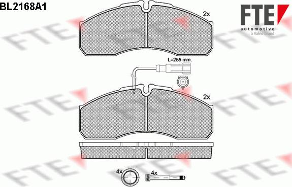 FTE 9500069 - Brake Pad Set, disc brake autospares.lv