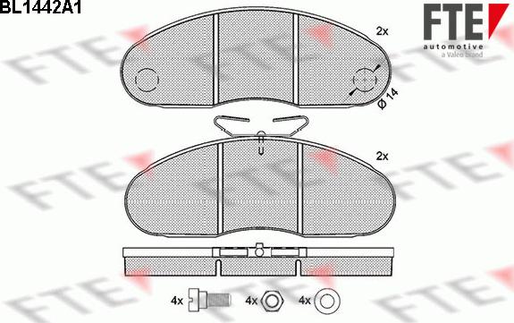 FTE 9500014 - Brake Pad Set, disc brake autospares.lv