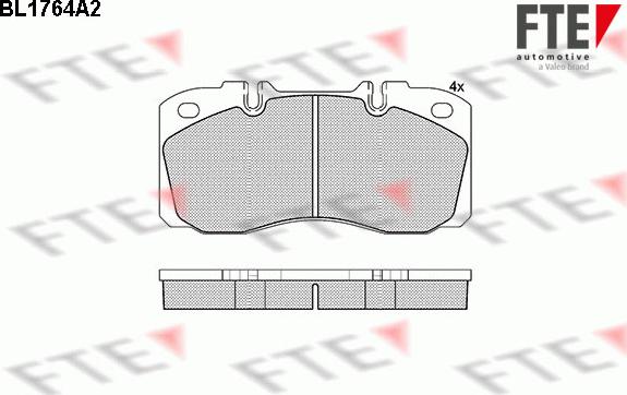 FTE 9500013 - Brake Pad Set, disc brake autospares.lv