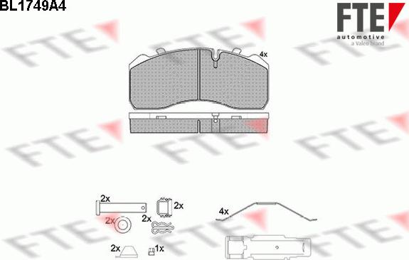 FTE 9500030 - Brake Pad Set, disc brake autospares.lv