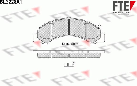 FTE 9500078 - Brake Pad Set, disc brake autospares.lv