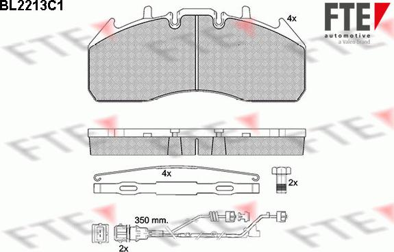 FTE 9500073 - Brake Pad Set, disc brake autospares.lv