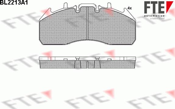 FTE 9500072 - Brake Pad Set, disc brake autospares.lv