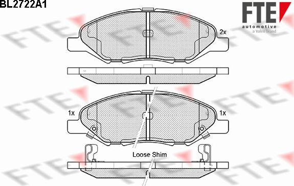 FTE BL2722A1 - Brake Pad Set, disc brake autospares.lv