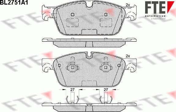 FTE BL2751A1 - Brake Pad Set, disc brake autospares.lv