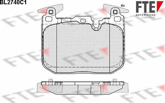 FTE 9010955 - Brake Pad Set, disc brake autospares.lv