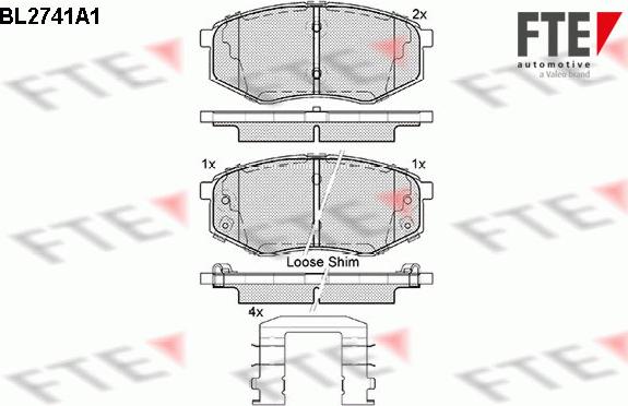 FTE BL2741A1 - Brake Pad Set, disc brake autospares.lv