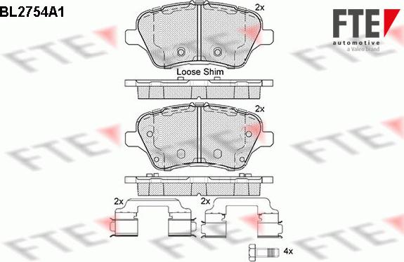 FTE BL2754A1 - Brake Pad Set, disc brake autospares.lv