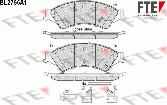 FTE BL2755A1 - Brake Pad Set, disc brake autospares.lv