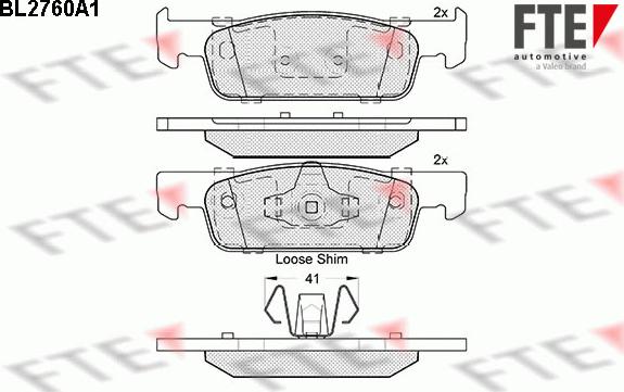 FTE 9010967 - Brake Pad Set, disc brake autospares.lv