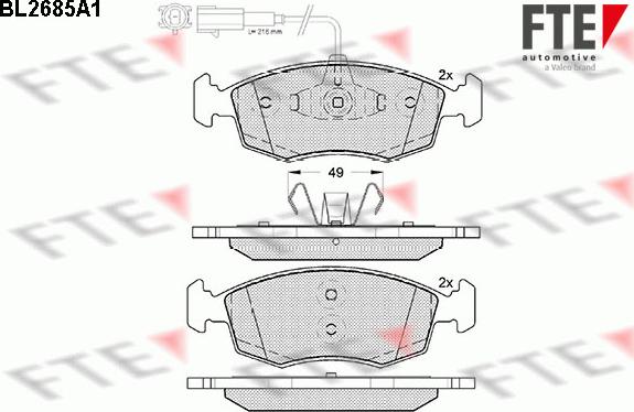 FTE 9010915 - Brake Pad Set, disc brake autospares.lv