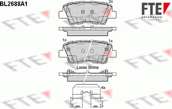 FTE BL2688A1 - Brake Pad Set, disc brake autospares.lv