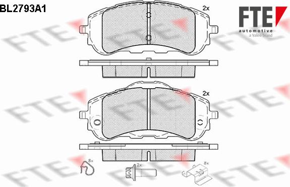 FTE 9010986 - Brake Pad Set, disc brake autospares.lv