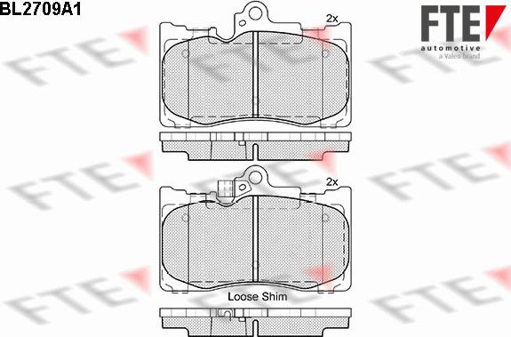 FTE BL2709A1 - Brake Pad Set, disc brake autospares.lv