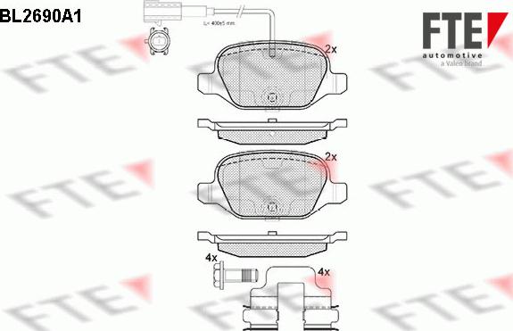 FTE 9010920 - Brake Pad Set, disc brake autospares.lv