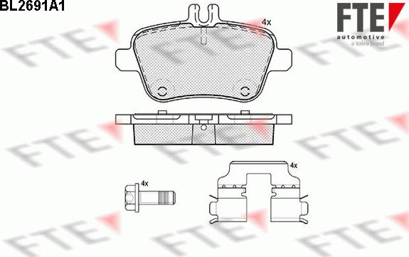 FTE 9010921 - Brake Pad Set, disc brake autospares.lv