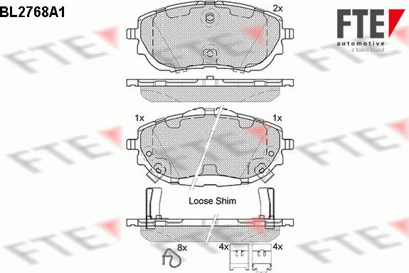 FTE BL2768A1 - Brake Pad Set, disc brake autospares.lv