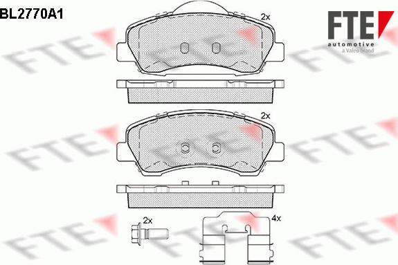 FTE BL2770A1 - Brake Pad Set, disc brake autospares.lv