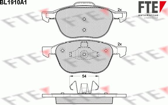 FTE 9010499 - Brake Pad Set, disc brake autospares.lv