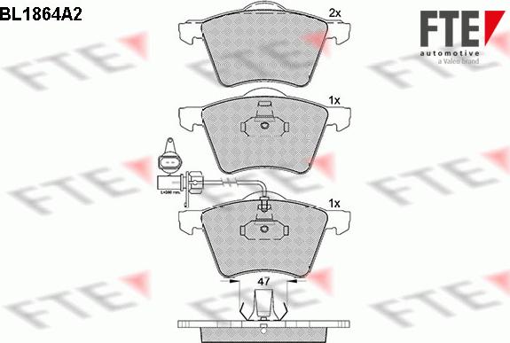 FTE BL1864A2 - Brake Pad Set, disc brake autospares.lv