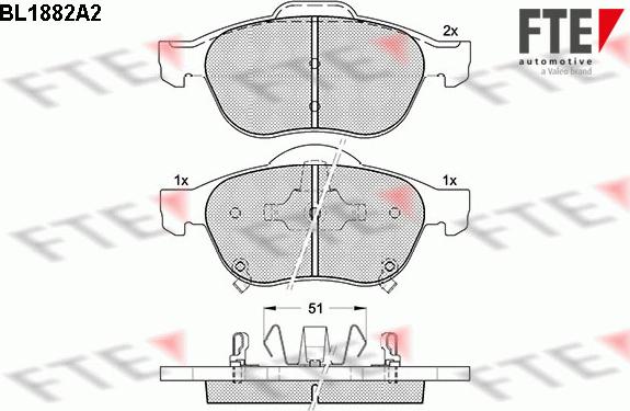 FTE 9010467 - Brake Pad Set, disc brake autospares.lv