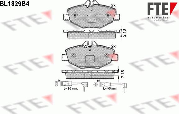 FTE 9010408 - Brake Pad Set, disc brake autospares.lv