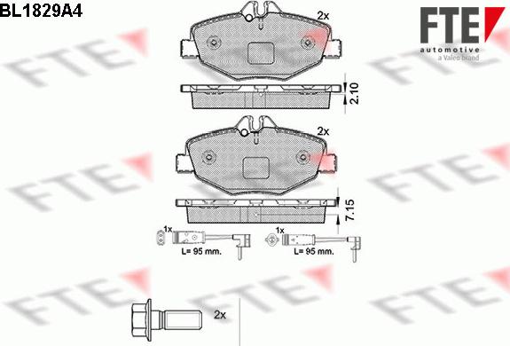 FTE 9010407 - Brake Pad Set, disc brake autospares.lv