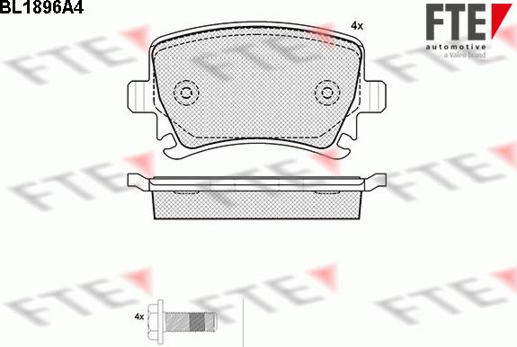 FTE BL1896A4 - Brake Pad Set, disc brake autospares.lv