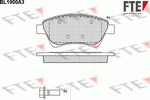 FTE BL1900A3 - Brake Pad Set, disc brake autospares.lv