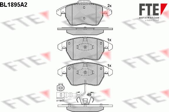 FTE 9010483 - Brake Pad Set, disc brake autospares.lv